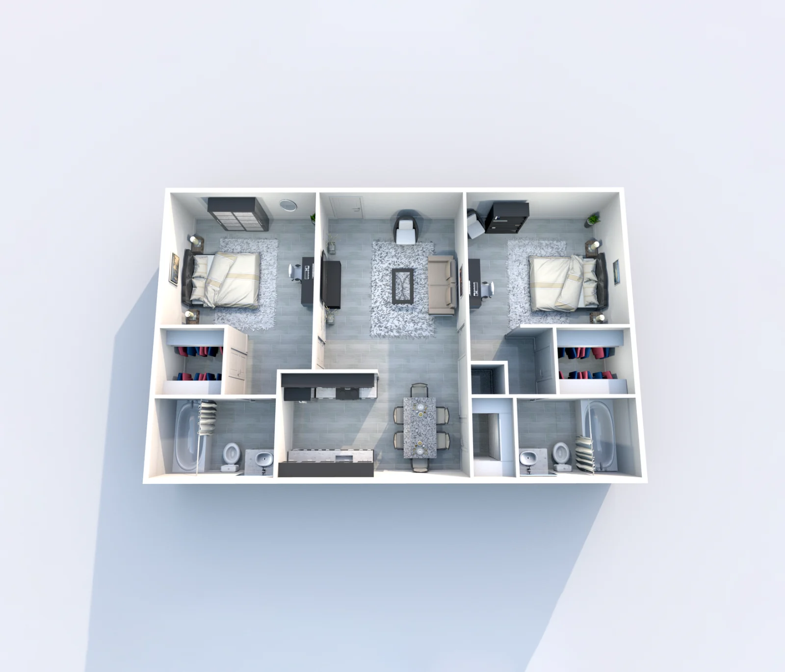 La Primavera — floor plan, 2 bed · 2 baths · Layout A